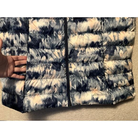 Eddie Bauer 80% Down Vest Women’s Size 2XL Tie Dye Puffer Full Zip Insulated - Picture 4 of 11